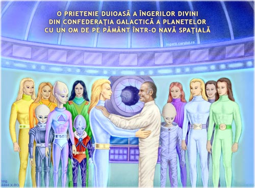 O PRIETENIE DUIOAS A NGERILOR DIVINI DIN CONFEDERAIA GALACTIC A PLANETELOR CU UN OM DE PE PMNT NTR-O NAV SPAIAL